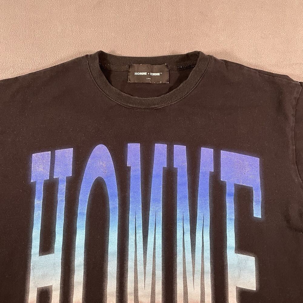 Homme Femme Heavyweight Logo Double Sided T Shirt Sz L Luxury Streetwear Hip Hop - Picture 3 of 10